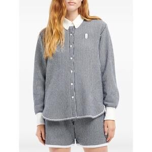 NEW BARRIE oxford striped shorts in niveous cosmos multi